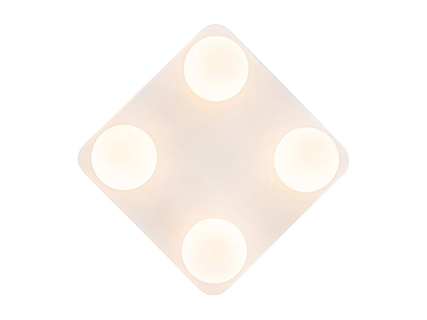 Plafonnier de salle de bain moderne blanc carré 4 lumières - Cederic