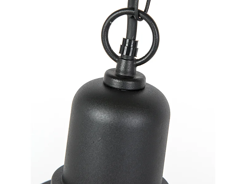 Lampe suspendue d'extérieur rurale noire - Moreno