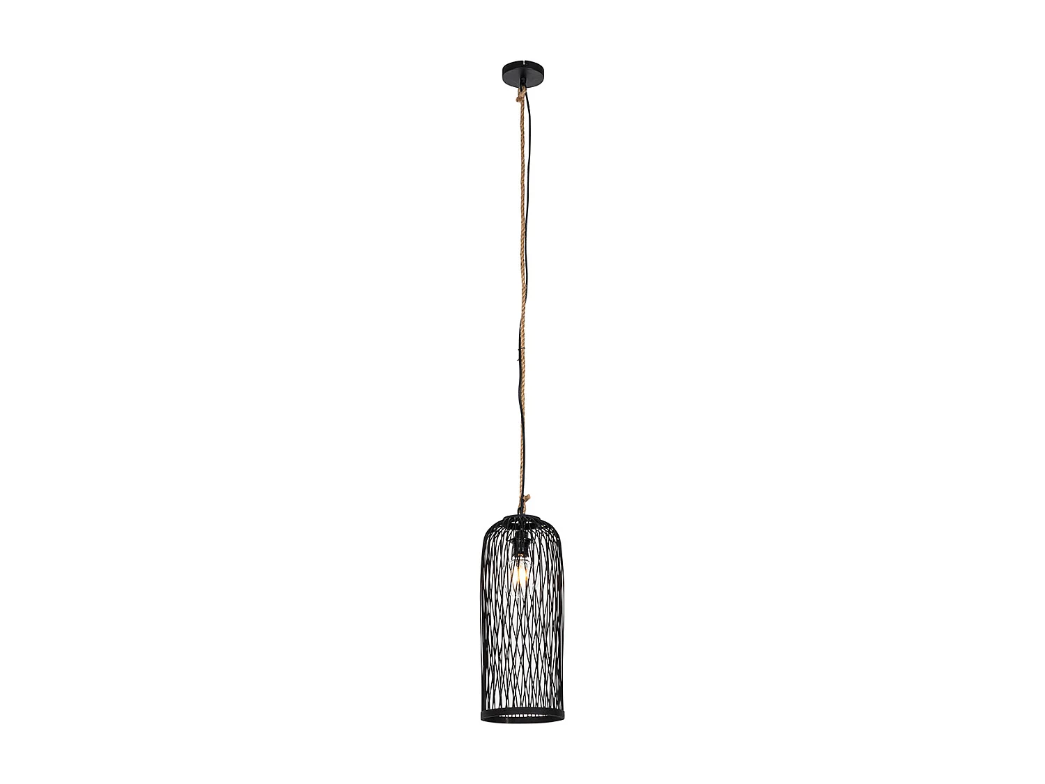 Suspension d'extérieur rustique en rotin noir 25 cm - Calamus
