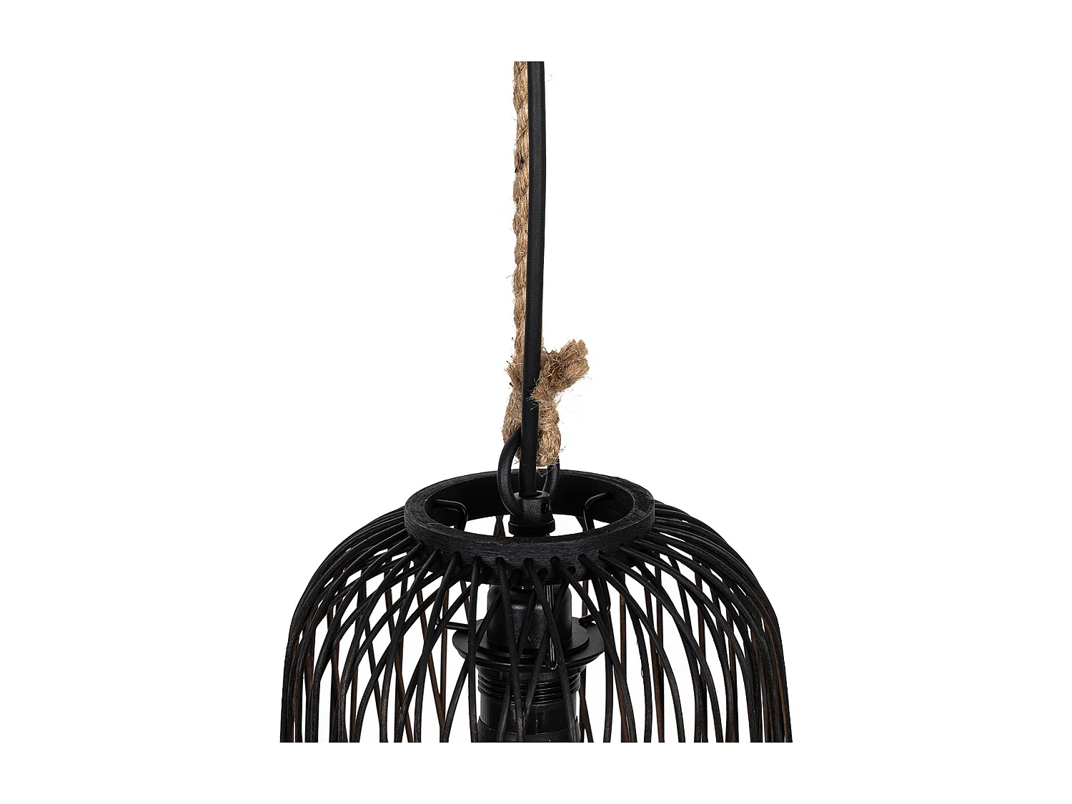 Suspension d'extérieur rustique en rotin noir 25 cm - Calamus
