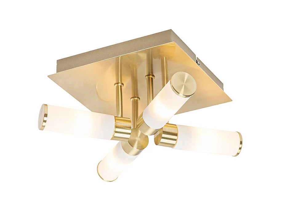 Plafonnier de salle de bain moderne en laiton 4 lumières IP44 - Bath