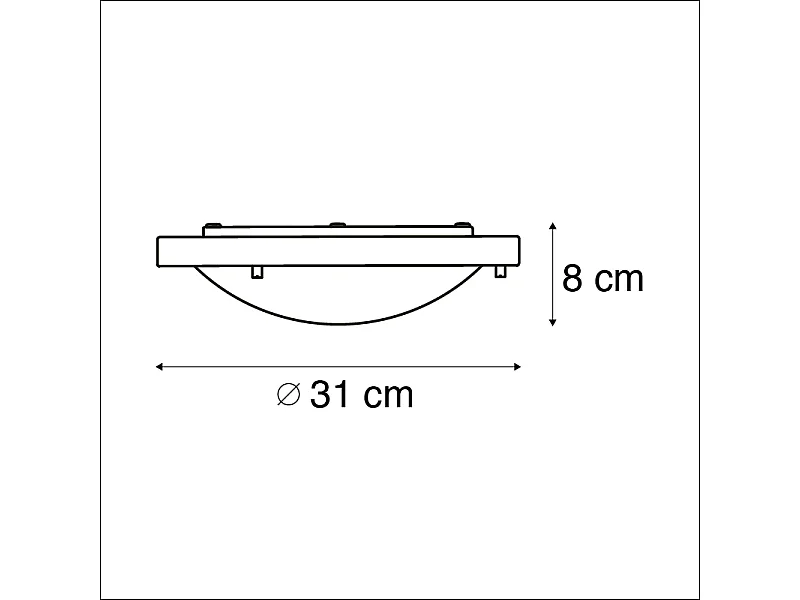 Applique murale moderne noire 31 cm IP44 - Yuma