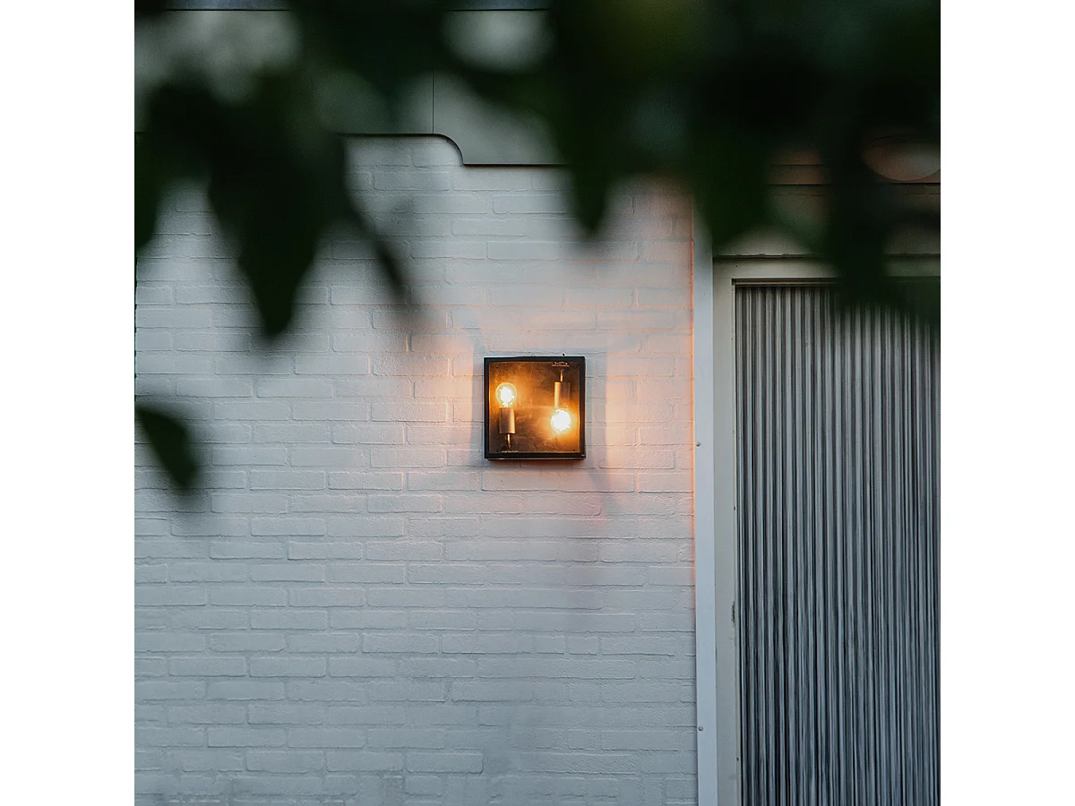 Plafonnier d'extérieur industriel noir 2 lumières - ROTTERDAM