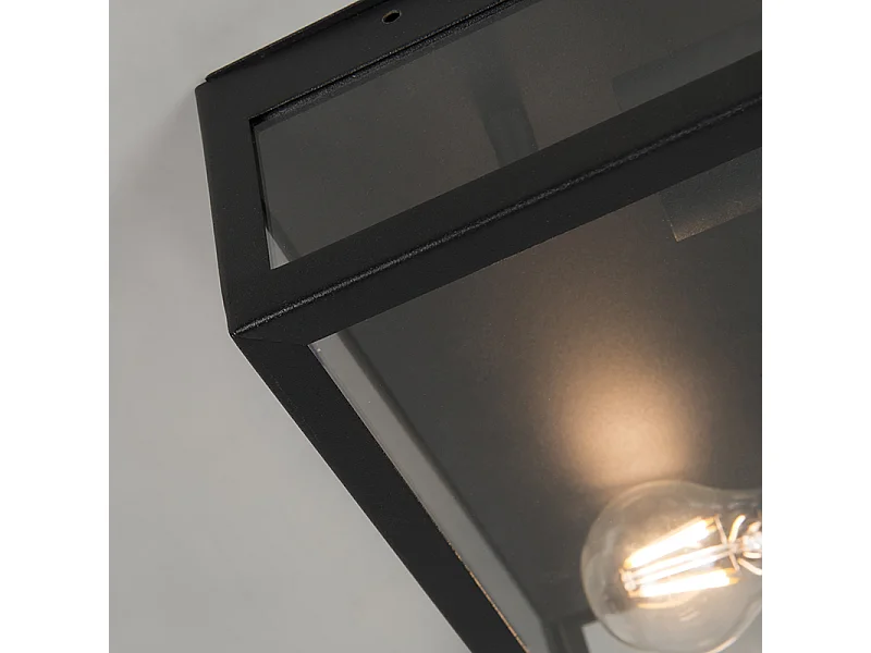 Plafonnier d'extérieur industriel noir 2 lumières - ROTTERDAM