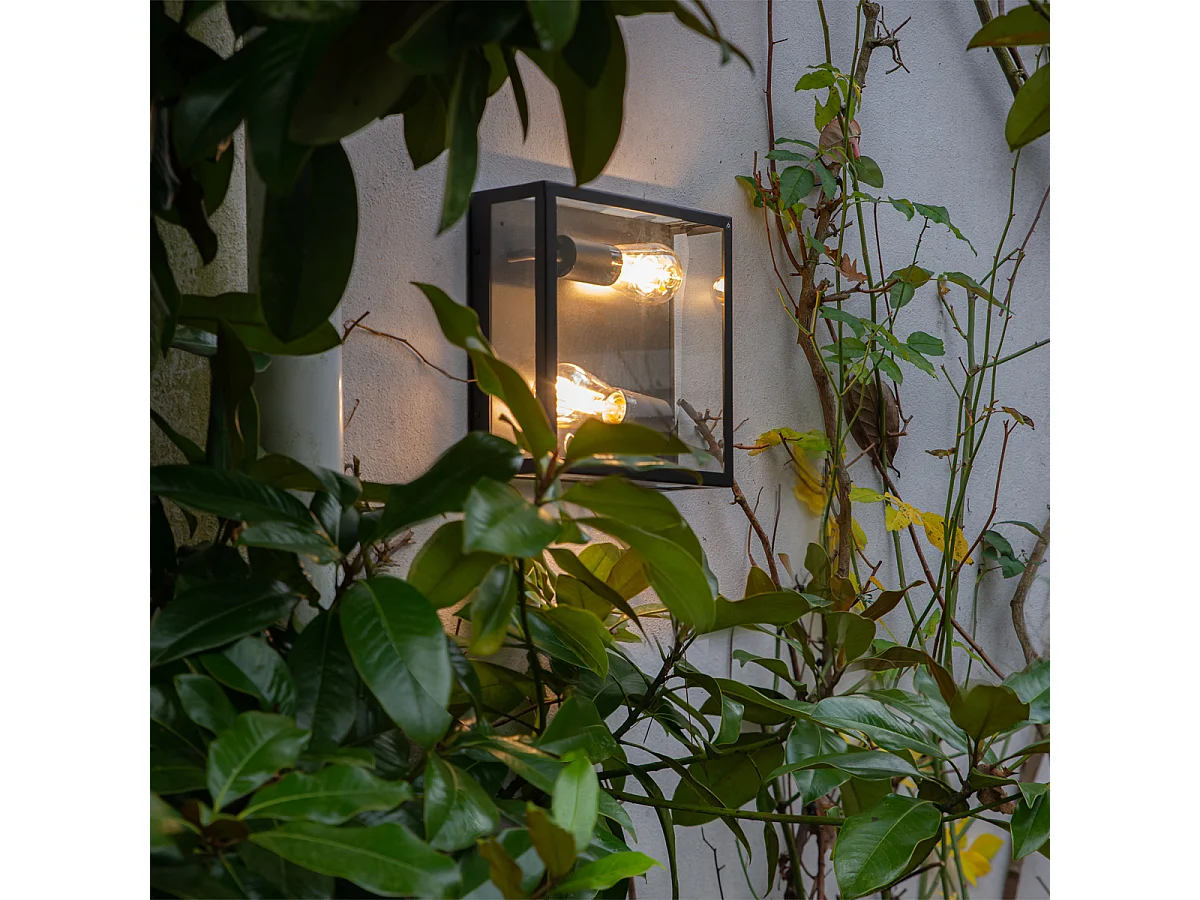 Plafonnier d'extérieur industriel noir 2 lumières - Rotterdam