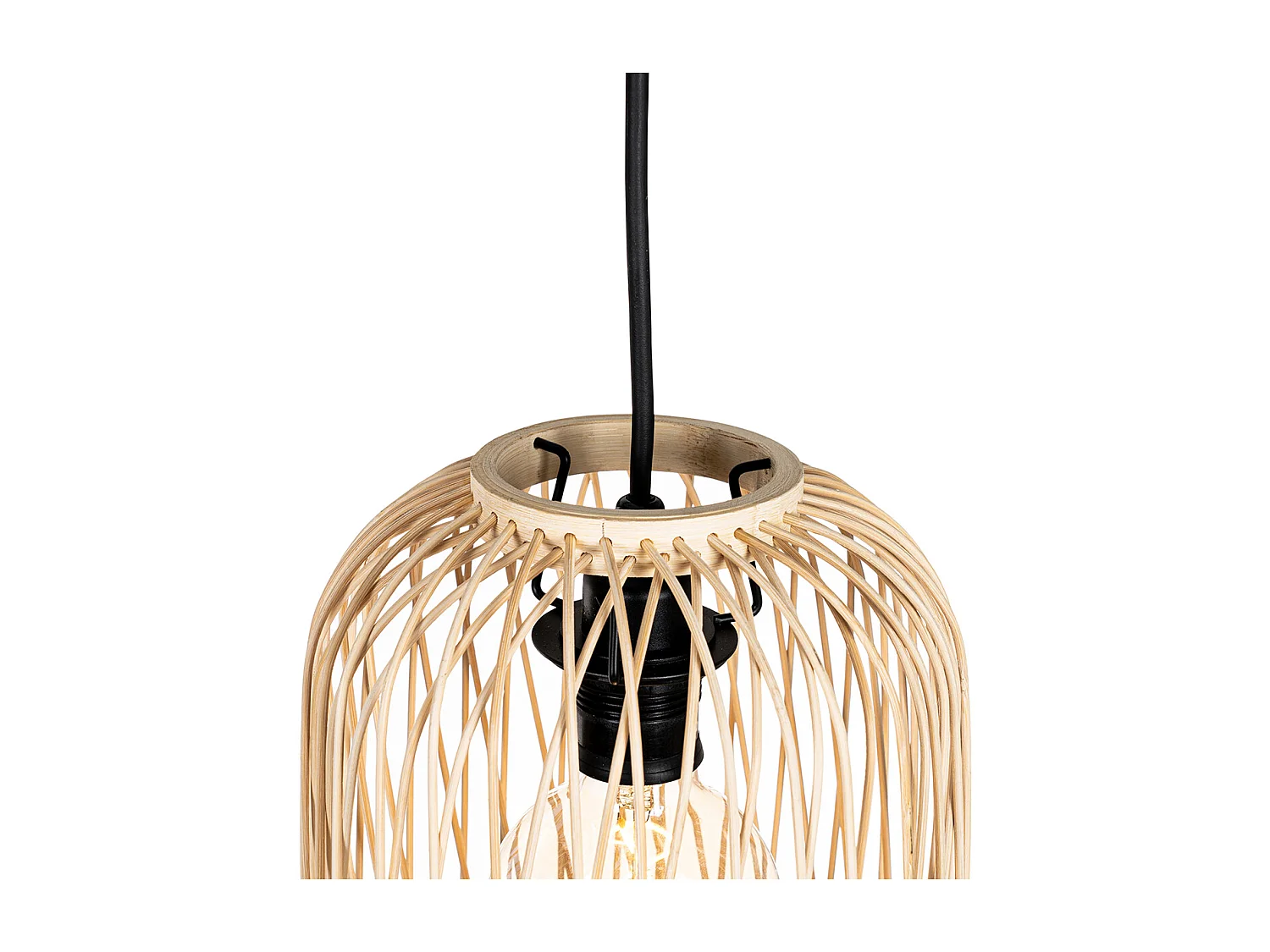 Lampe suspendue d'extérieur rurale en rotin 3 lumières - Calamus