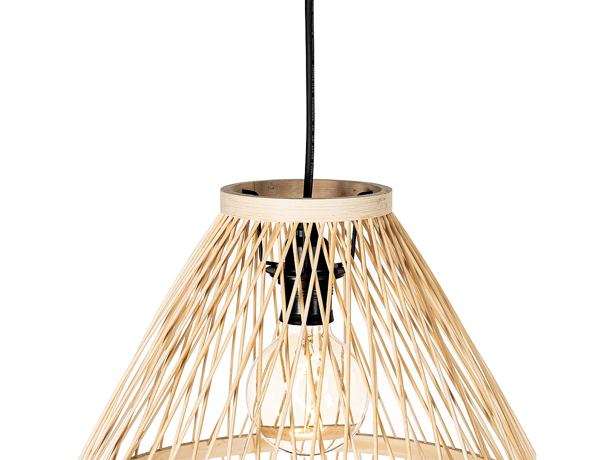 Suspension d'extérieur rustique en rotin 3 lumières - Calamus