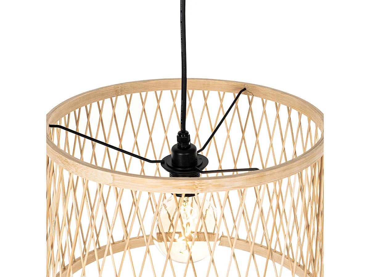 Suspension d'extérieur rustique en rotin 3 lumières - Calamus