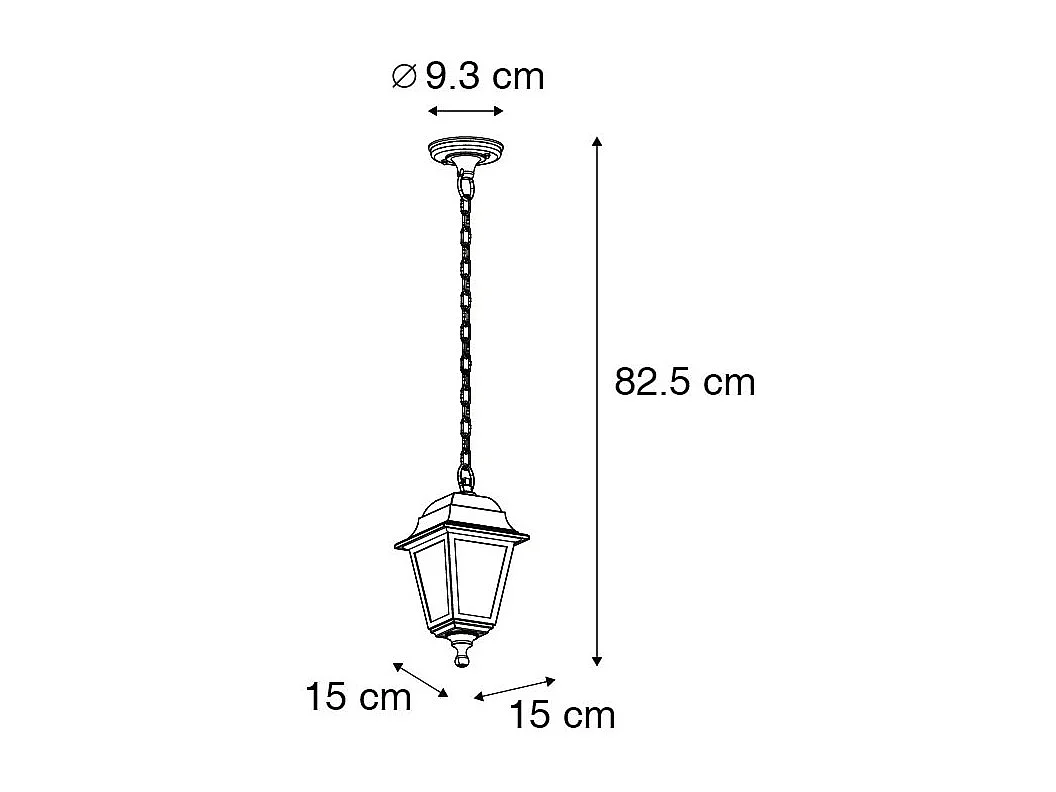 Suspension d'extérieur classique noire IP44 - Capital