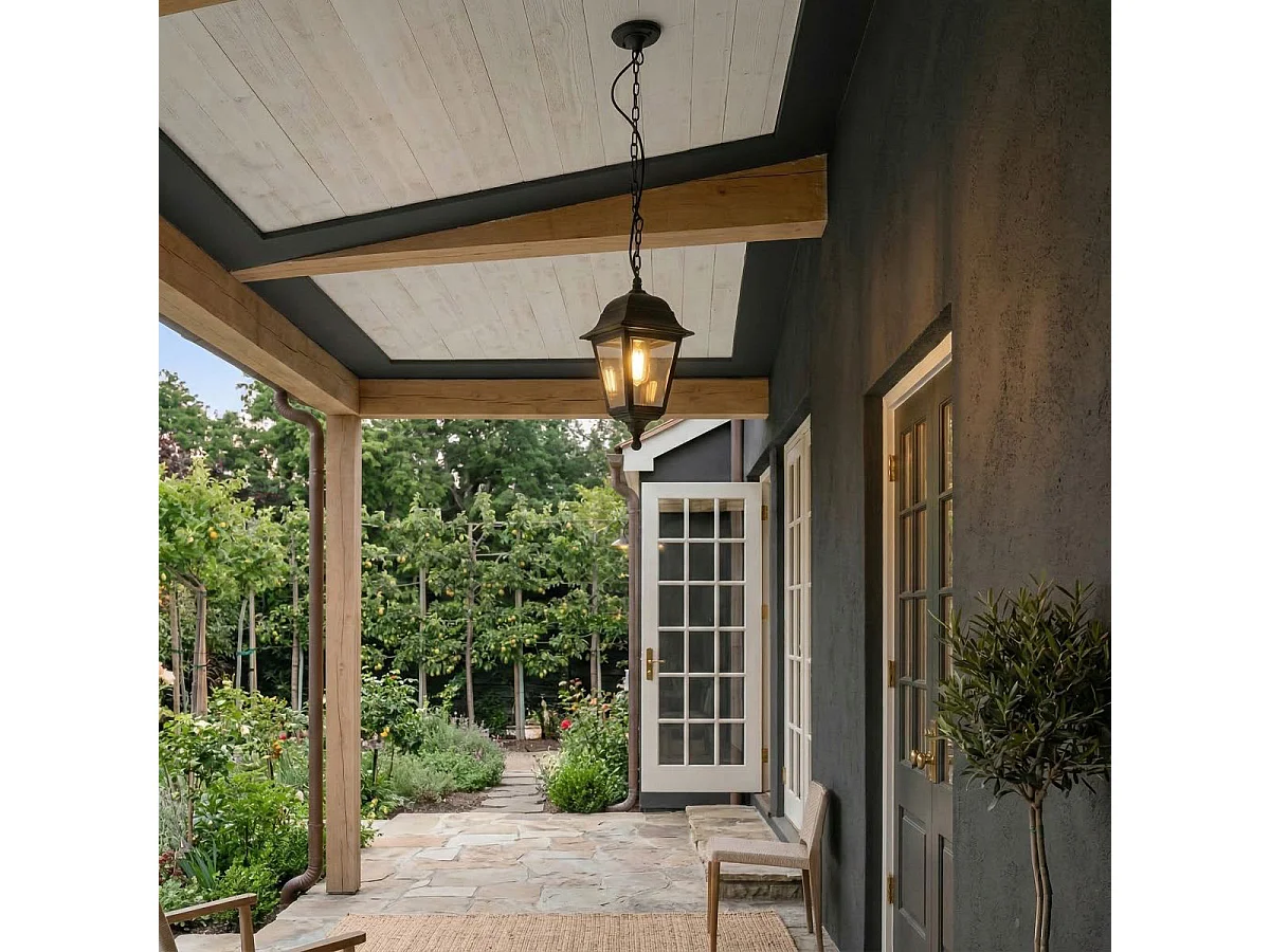 Suspension d'extérieur classique noire IP44 - Capital