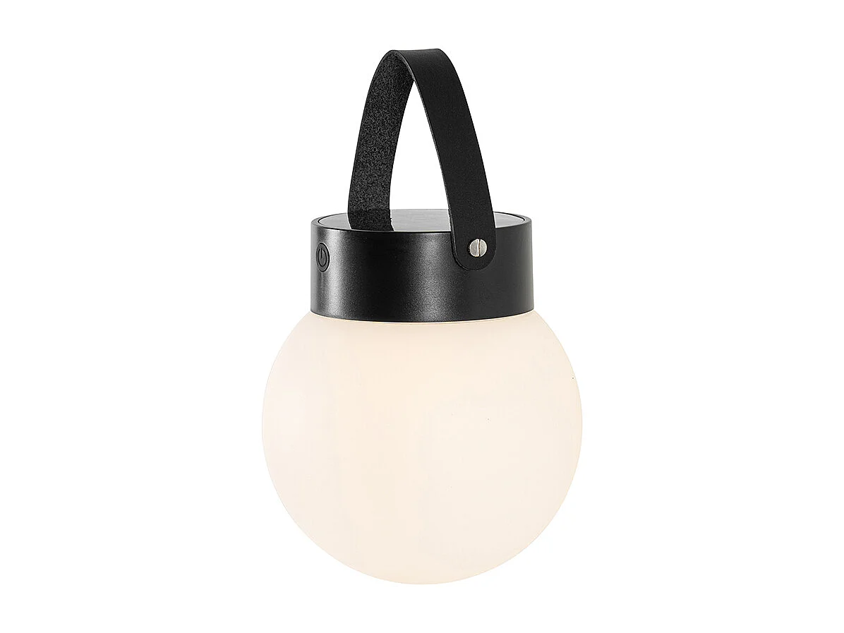 Lampe suspendue d'extérieur noire avec LED solaire dimmable en 3 étapes - Cornelia