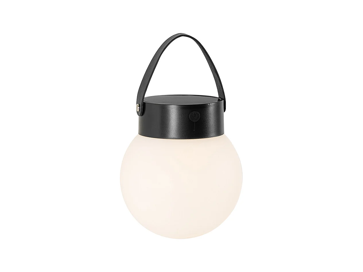 Lampe suspendue d'extérieur noire avec LED solaire dimmable en 3 étapes - Cornelia