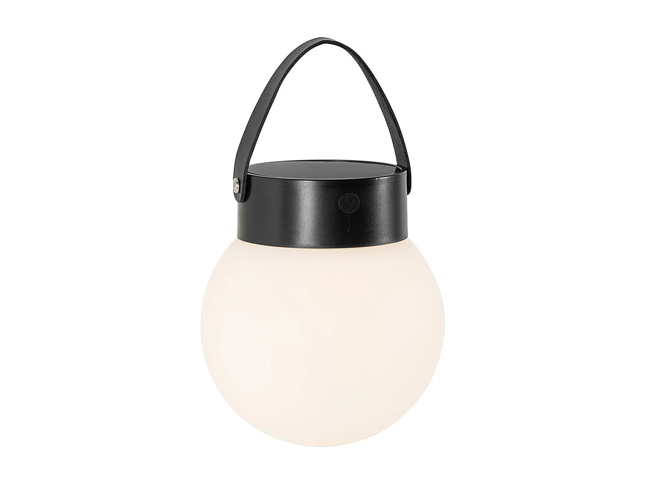 Suspension d'extérieur noire avec LED à 3 niveaux de luminosité solaire - Cornelia