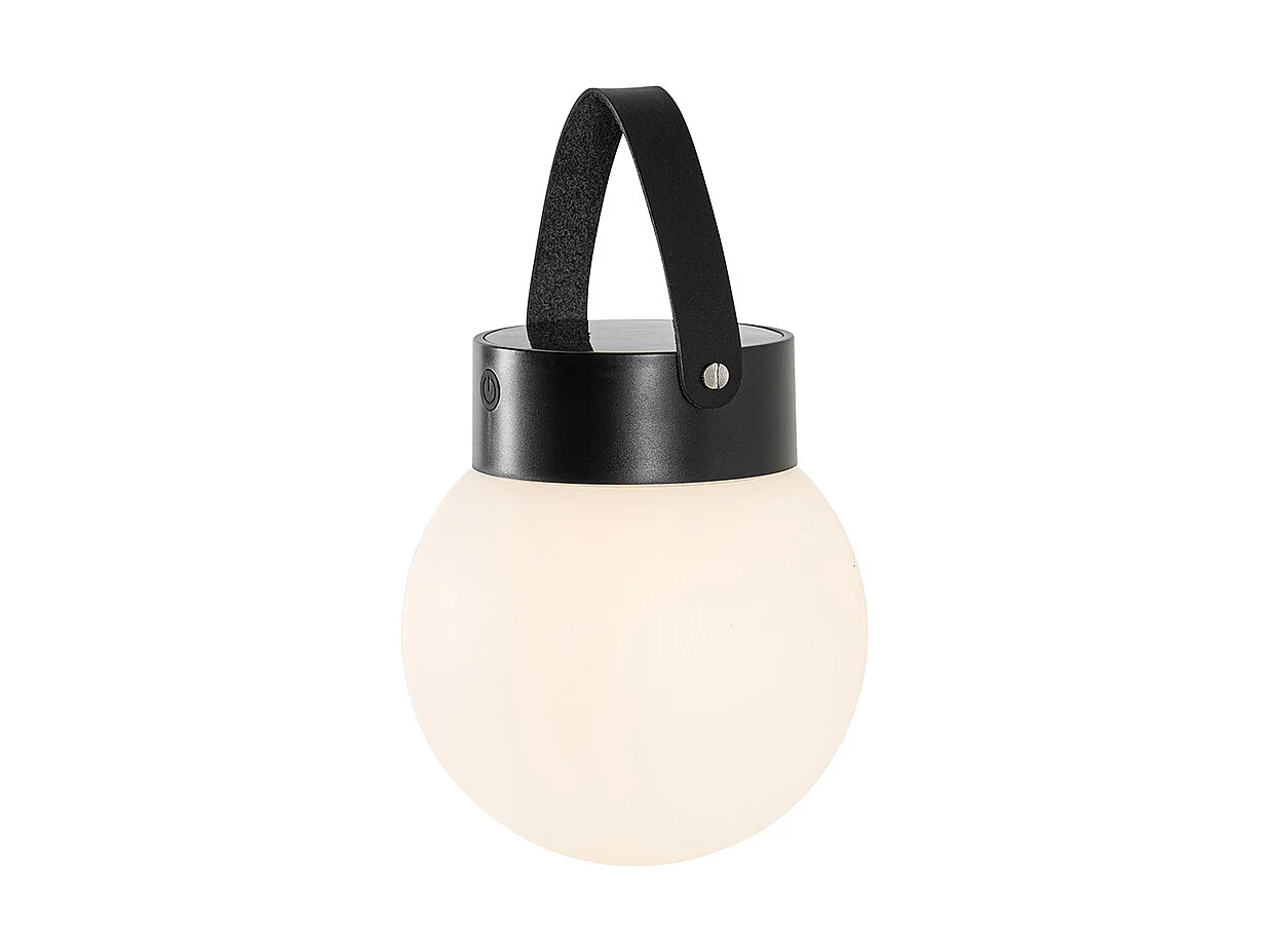 Suspension d'extérieur noire avec LED à 3 niveaux de luminosité solaire - Cornelia