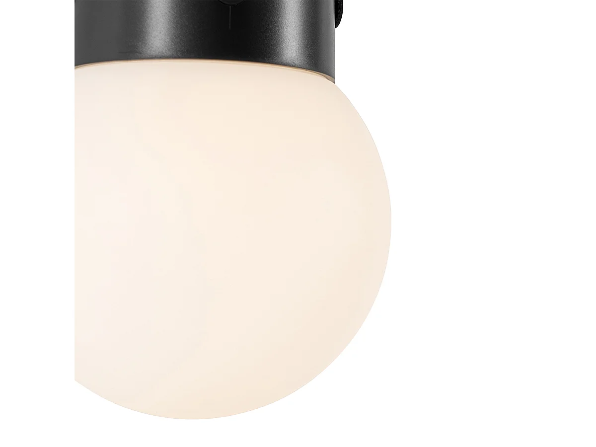 Suspension d'extérieur noire avec LED à 3 niveaux de luminosité solaire - Cornelia