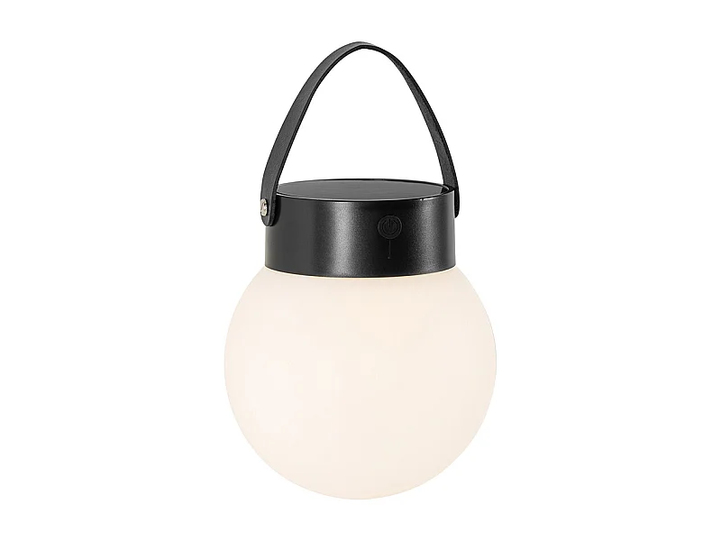 Suspension d'extérieur noire avec LED à 3 niveaux de luminosité solaire - Cornelia