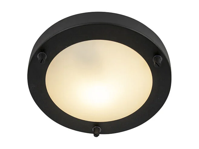 Plafonnier moderne noir IP44 - Yuma 18