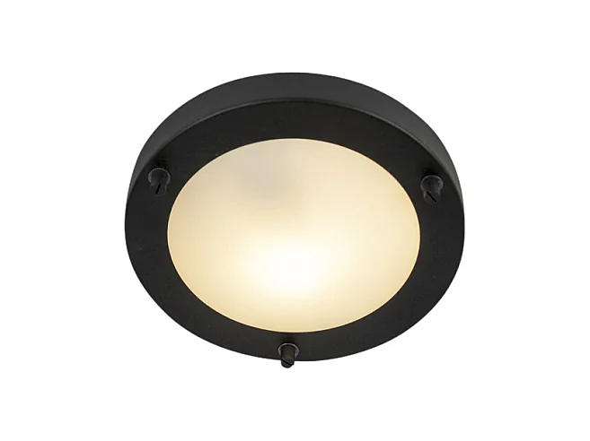 Plafonnier moderne noir IP44 - Yuma 18