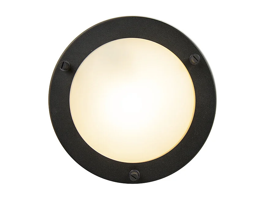 Plafonnier moderne noir 18 cm IP44 - Yuma