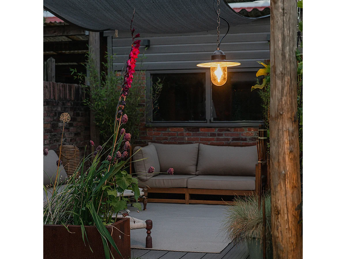 Suspension extérieure rurale or antique IP44 - Kansas