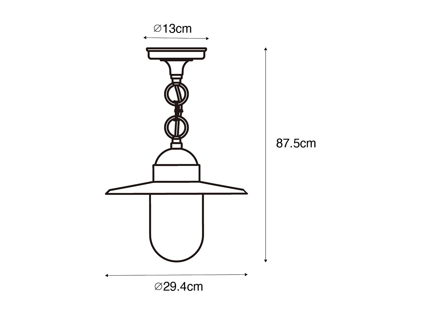 Suspension d'extérieur rustique or antique IP44 - Kansas