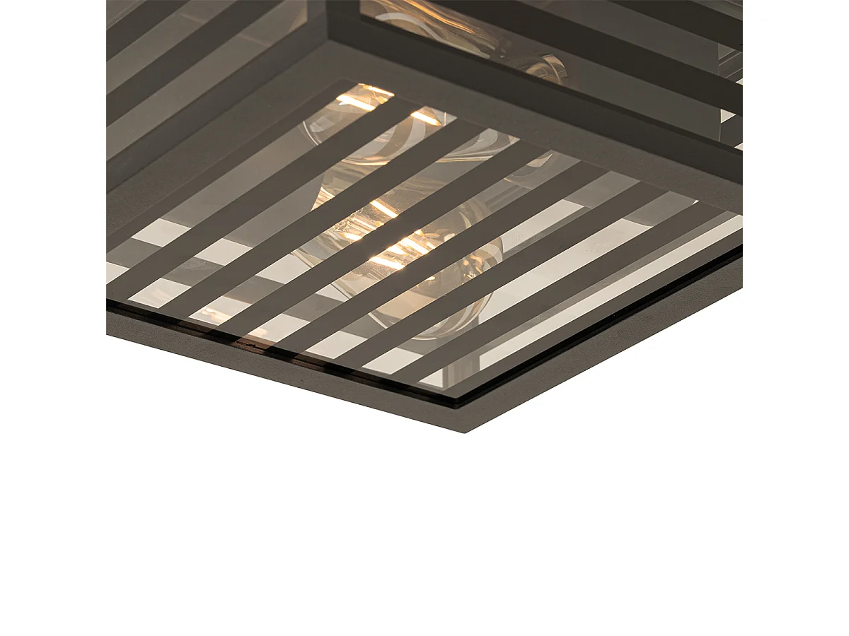 Plafonnier d'extérieur moderne verre noir 2 lumières IP44 - Reims