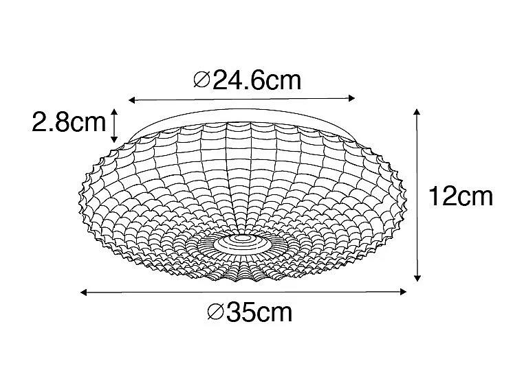 Plafonnier classique noir avec verre opale 35 cm IP44 - Nohmi