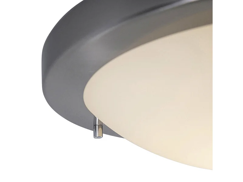 Plafonnier intelligent acier 31 cm avec WiFi A60 IP44 - Yuma