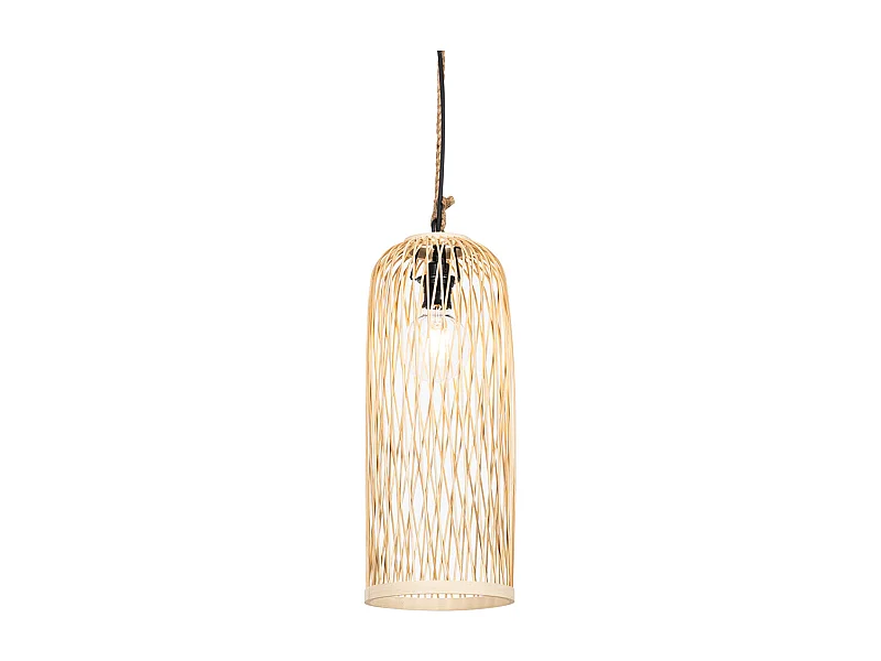 Lampe suspendue d'extérieur rurale en rotin 25 cm - Calamus