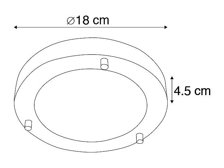 Plafonnier moderne en acier 18 cm IP44 - Yuma