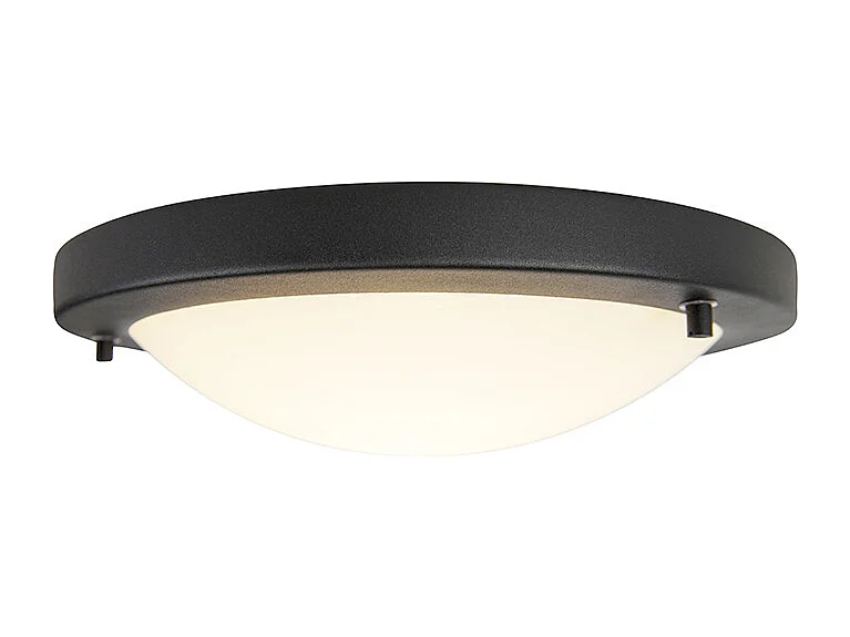 Plafonnier intelligent noir 31 cm avec WiFi A60 IP44 - Yuma