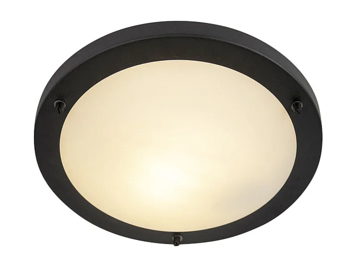 Plafonnier intelligent noir 31 cm avec WiFi A60 IP44 - Yuma