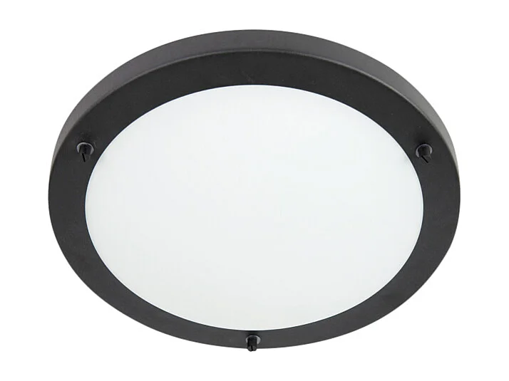 Plafonnier intelligent noir 31 cm avec WiFi A60 IP44 - Yuma