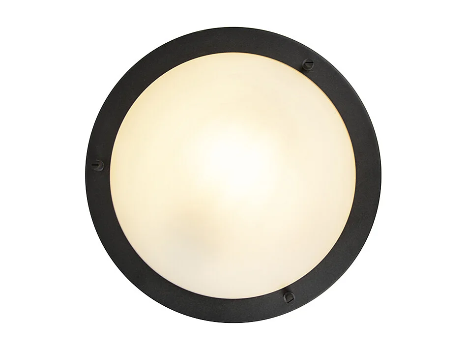 Plafonnier intelligent noir 31 cm avec WiFi A60 IP44 - Yuma