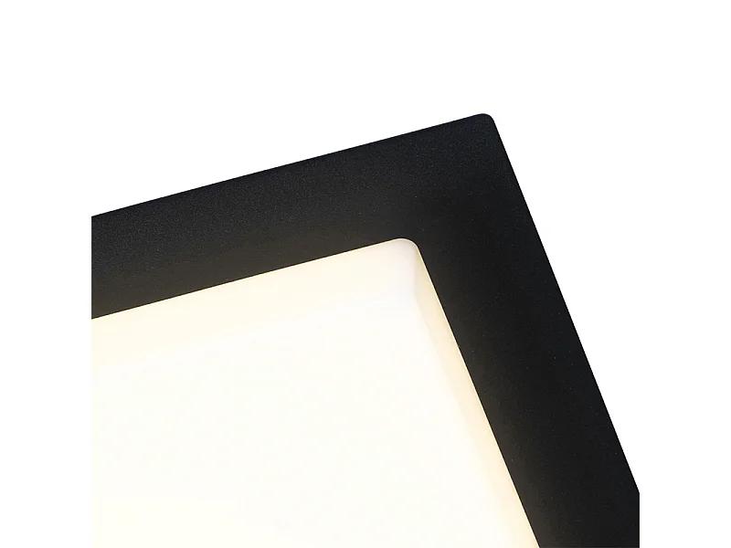 Plafonnier moderne carré noir avec LED IP44 - Lys