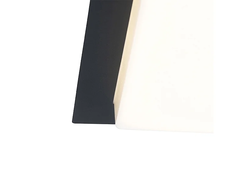 Plafonnier moderne carré noir avec LED IP44 - Lys