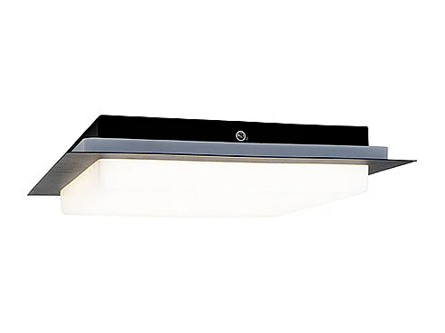 Plafonnier moderne noir carré avec LED IP44 - Lys