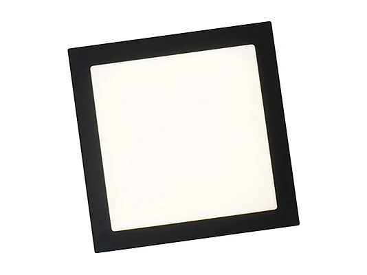 Plafonnier moderne noir carré avec LED IP44 - Lys