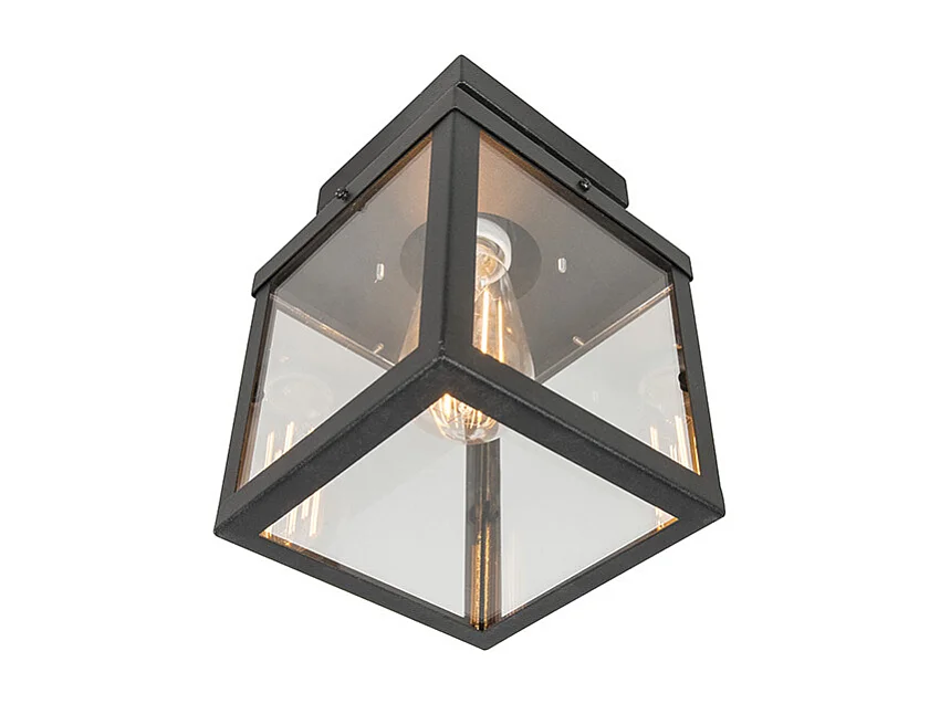 Plafonnier d'extérieur industriel noir 1 lumière - Rotterdam