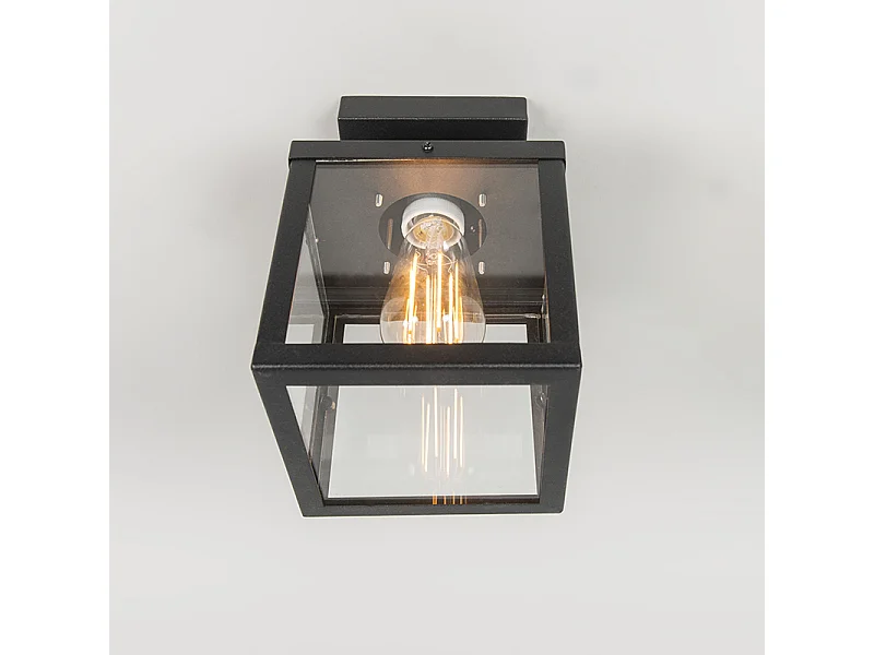 Plafonnier d'extérieur industriel noir 1 lumière - Rotterdam