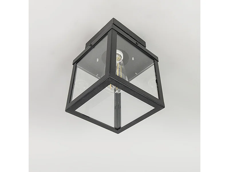 Plafonnier d'extérieur industriel noir 1 lumière - Rotterdam