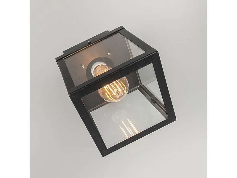 Plafonnier d'extérieur industriel noir 1 lumière - Rotterdam