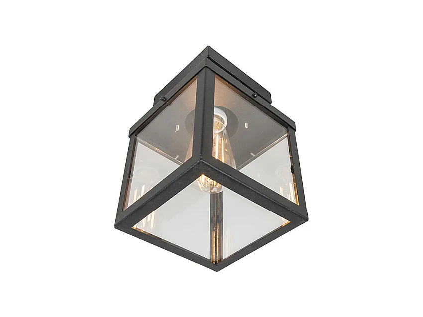 Plafonnier d'extérieur industriel noir 1 lumière - Rotterdam