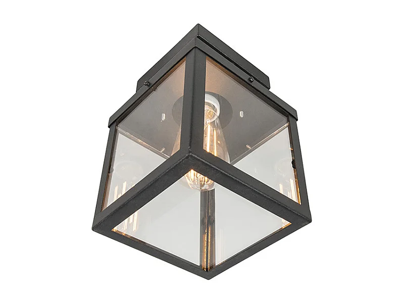Plafonnier d'extérieur industriel noir 1 lumière - Rotterdam