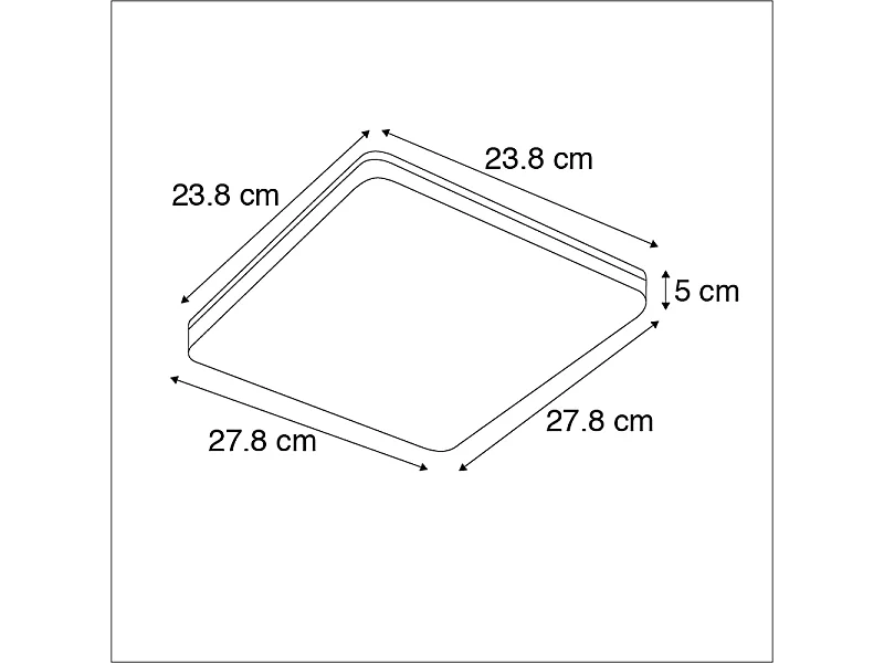 Plafonnier carré moderne avec LED - Plater