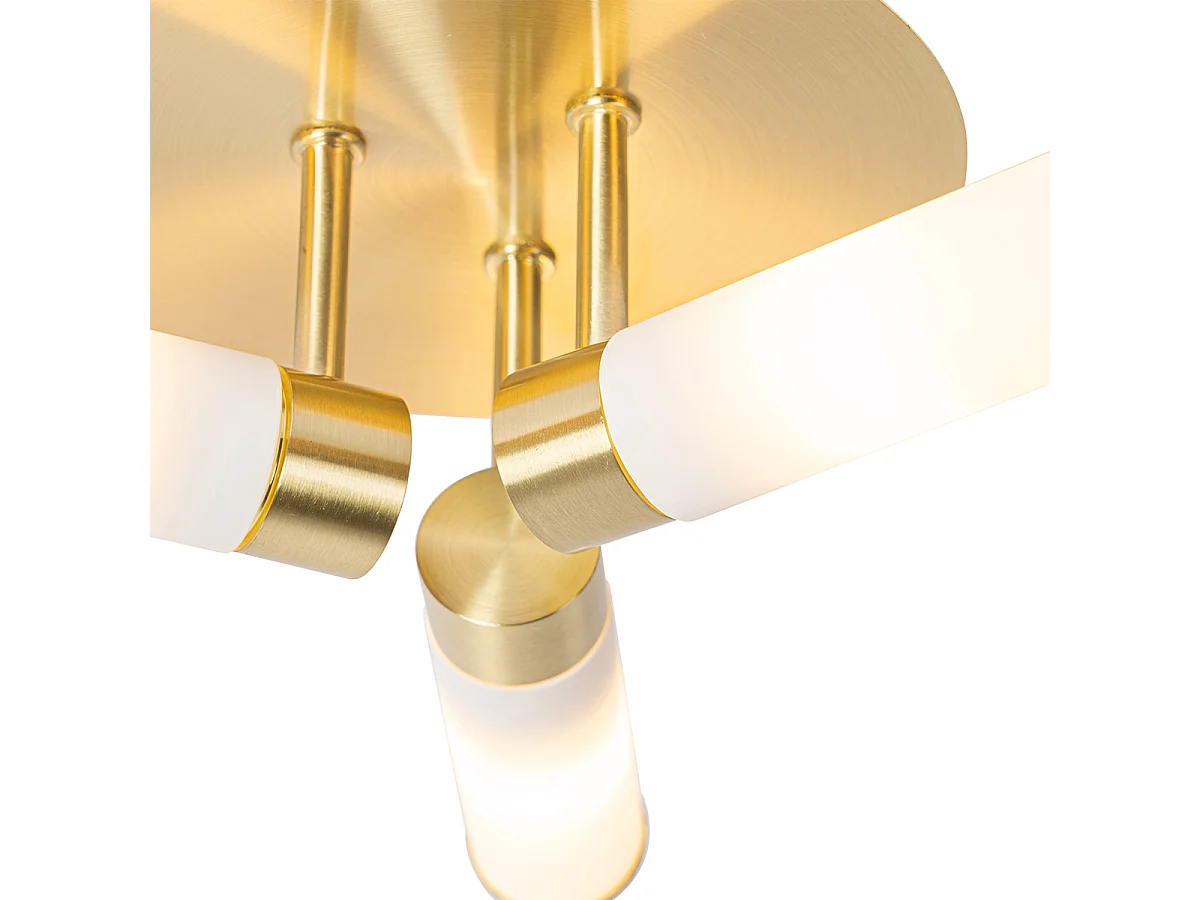 Plafonnier de salle de bain moderne en laiton 3 lumières IP44 - Bath