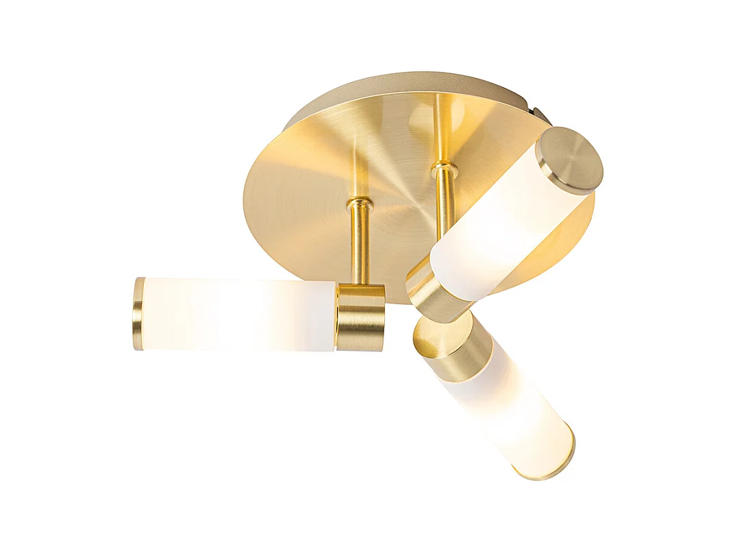 Plafonnier de salle de bain moderne en laiton 3 lumières IP44 - Bath