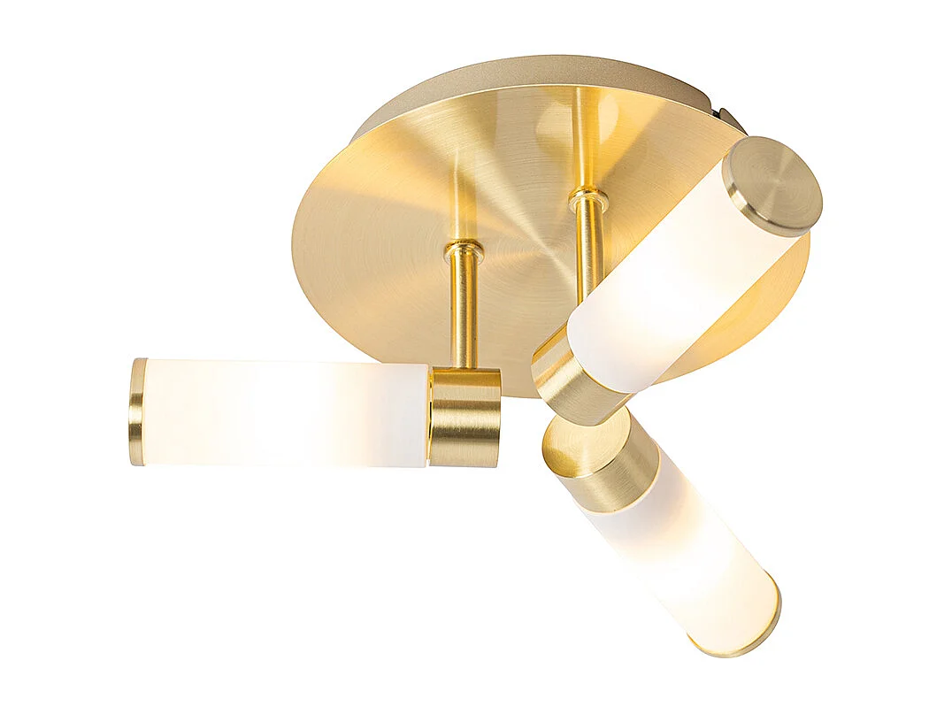 Plafonnier de salle de bain moderne en laiton 3 lumières IP44 - Bath