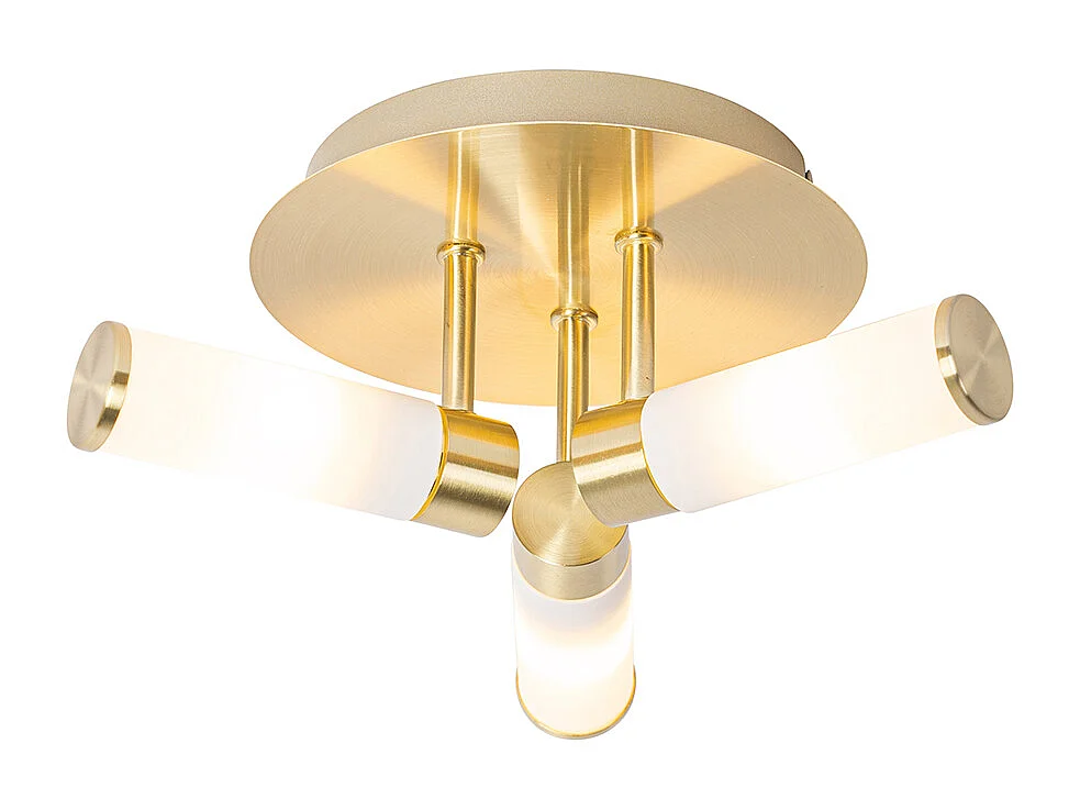 Plafonnier de salle de bain moderne en laiton 3 lumières IP44 - Bath