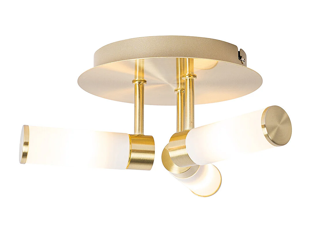 Plafonnier de salle de bain moderne en laiton 3 lumières IP44 - Bath